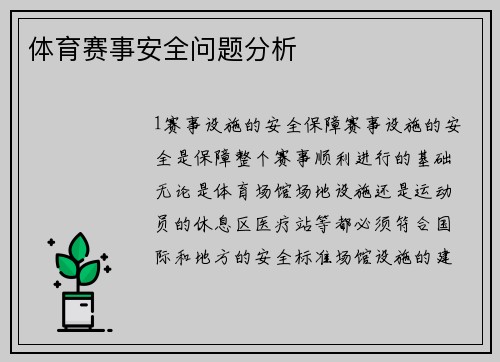 体育赛事安全问题分析